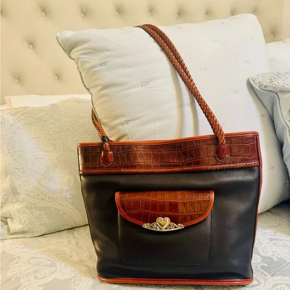 Brighton Black and Brown Tote Bag - Picture 12 of 16